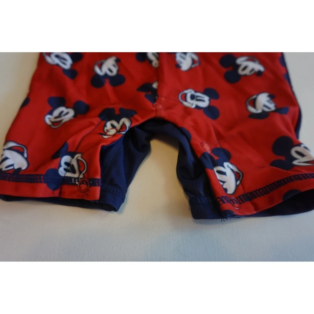 Disney Junior Mickey Mouse Red Blue Striped Rash Guard Swimsuit 18M RK1.K5000